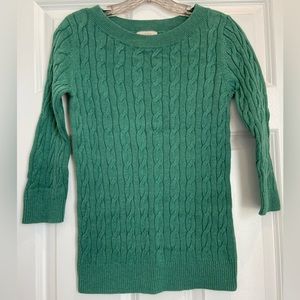 Loft Cable Knit Green Sweater